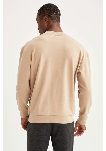 Oversize Fit Bisiklet Yaka Basic Pamuklu Sweatshirt T4984AZ21AU indirimleri