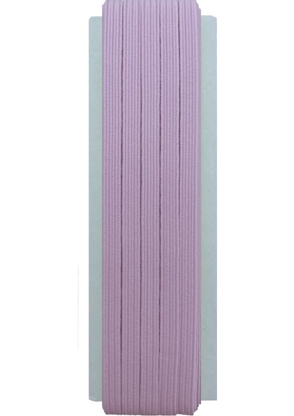 6 mm Pudra-Lila Yassı Lastik - 10 Metre