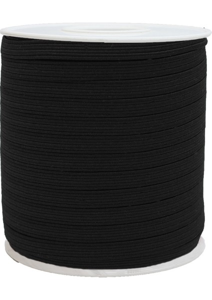 8 mm Siyah Yassı Lastik - 100 Metre