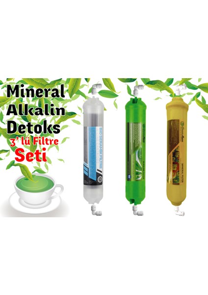 Mineral,alkalin Detoks 3'lü Filtre Seti