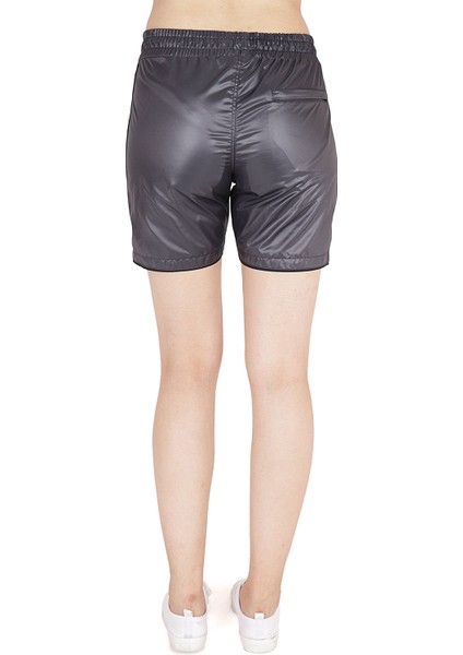 Kadın Antrasit Fileto Cep Ayrıntılı Parlak Şort fiyatları