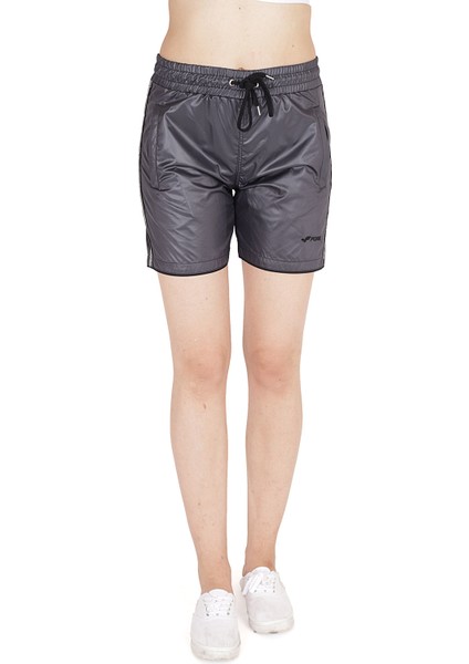 Kadın Antrasit Fileto Cep Ayrıntılı Parlak Şort fırsatları