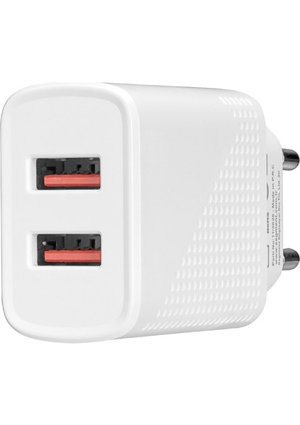 SL-EC50T 5V 2.4A Type-C Kablolu 2 USB Hızlı Şarj Adaptör