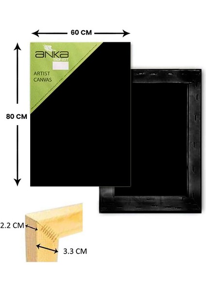 Siyah Astarlı Tuval 60 x 80