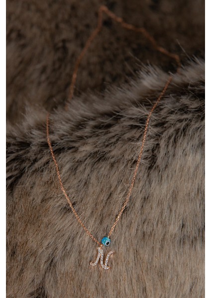 Beyaz Zirkon Taşlı N Harf Gümüş Kolye Rose Altın Kaplama 925 Ayar fırsatları