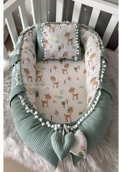 Wafle Pike Kumaş Ceylan Tasarım Ponponlu Babynest