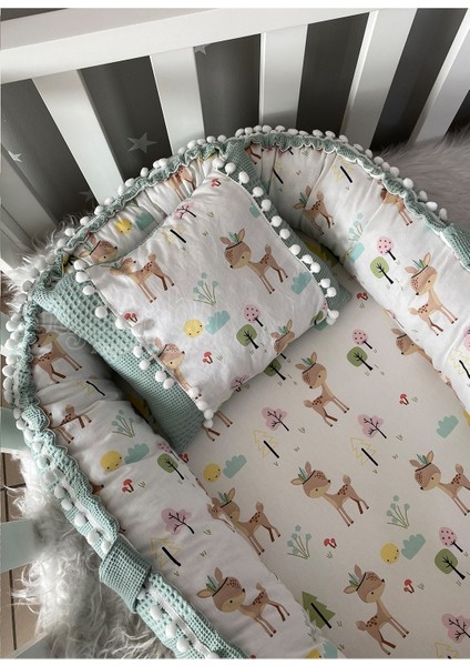 Wafle Pike Kumaş Ceylan Tasarım Ponponlu Babynest fiyatları