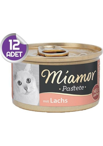 Pastete Kedi Maması Somonlu Yaş Mama 12 x 85 gr
