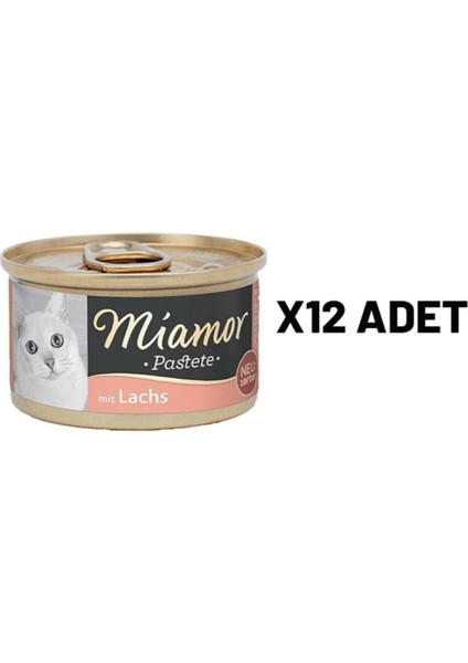 Pastete Kedi Maması Somonlu Yaş Mama 12 x 85 gr