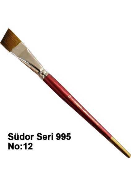 Seri 995 Yan Kesik Yağlı Boya Akrilik Boya Fırçası No 12