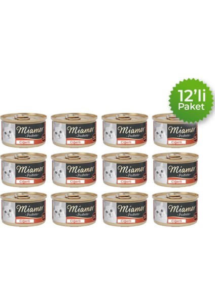 Pastete Ciğerli Yetişkin Kedi Konservesi 12 x 85 gr