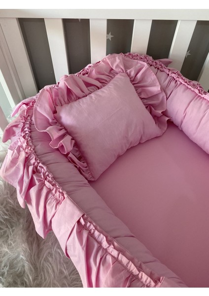Pembe Fırfırlı Lüx Tasarım Babynest fiyatları