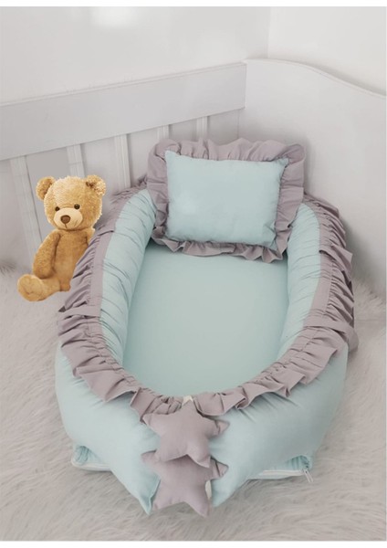 Mint Fırfırlı Lüx Tasarım Babynest