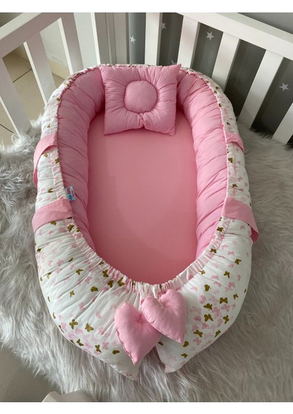 Pembe Kelebek Desenli Lüx Tasarım Babynest