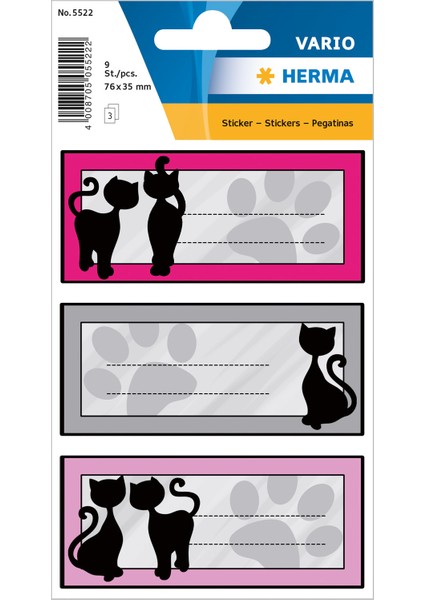 Vario Siyah Kediler Okul Etiketi