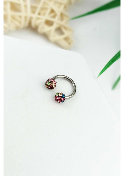 316 L Cerrahi Çelik Küçük Toplu Renkli Taşlı Septum Piercing TRPIERCING090 PIERX200X fiyatları