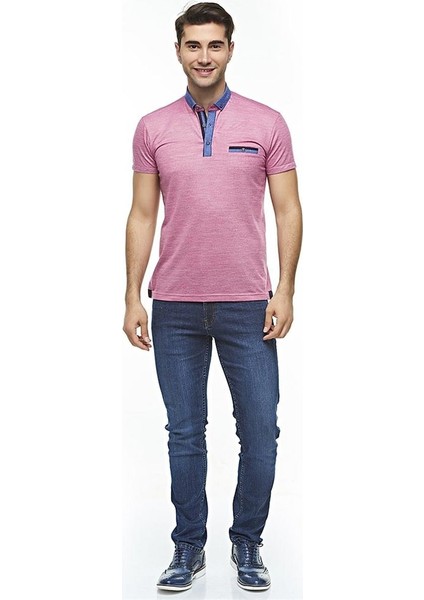 Erkek Mor Kısa Kollu Merserize Polo T-shirt, OT-P-21004 fırsatları