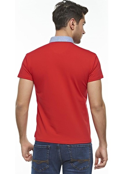 Erkek Düz Penye Kırmızı Kısa Kollu Polo T-shirt,AT-P-21008 modelleri