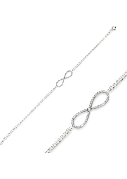 925 Ayar Gümüş Sonsuzluk Bileklik