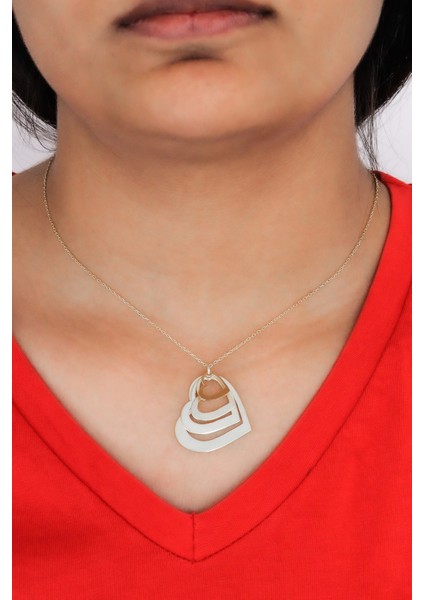 Kalp Tasarım 925 Ayar Kadın Gümüş Kolye