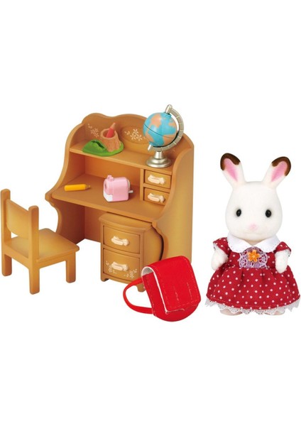 Sylvanian Families Çikolata Kulaklı Tavşan Kız ve  Çalışma Masası 5016