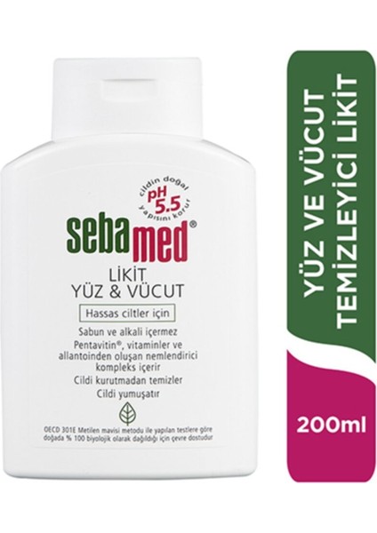 Likit Yüz & Vücut Temizleyici 200 ml