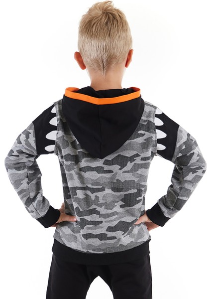 Kamuflaj Kapişonlu Erkek Çocuk Sweatshirt