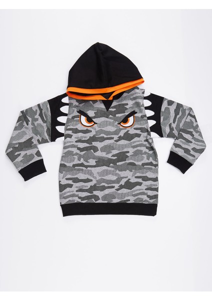 Kamuflaj Kapişonlu Erkek Çocuk Sweatshirt