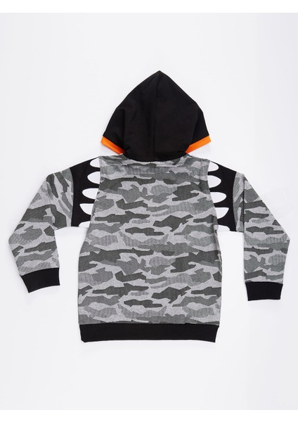 Kamuflaj Kapişonlu Erkek Çocuk Sweatshirt