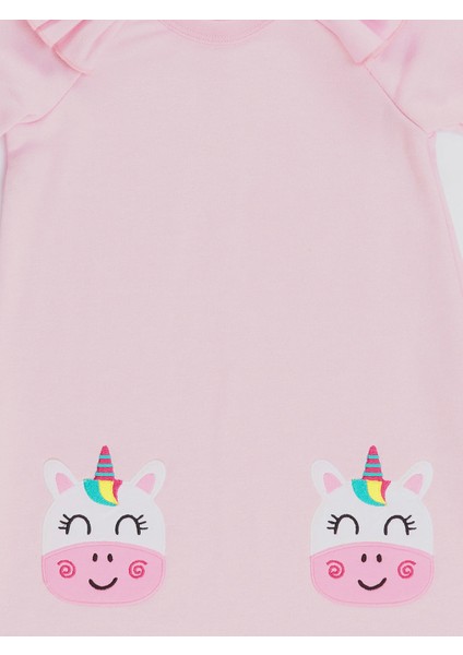 Kız Çocuk Elbisesi Pembe Renk Günlük Kullanım için Rahat ve Şık Tasarım indirimleri