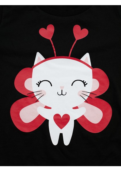 Cute Heart Kız Çocuk T-shirt Etek Takım