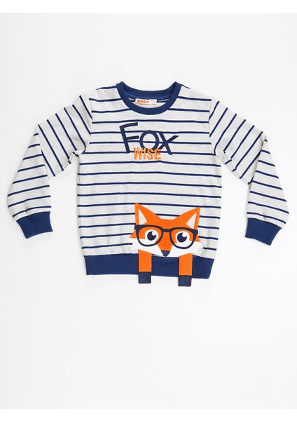 Tilki Çizgili Erkek Çocuk Sweatshirt modelleri
