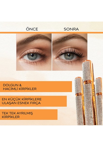 Venze® Dolgunluk ve Uzunluk Veren Fox Eye Maskara indirimleri
