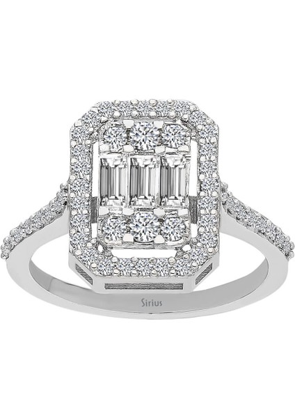 F Renk 0,90 Karat Baget Pırlanta Yüzük 0441R0044