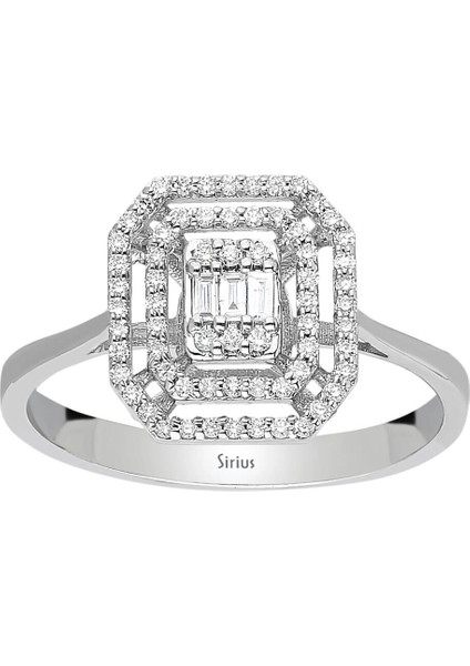 F Renk 0,25 Karat Baget Pırlanta Yüzük 0441R0045