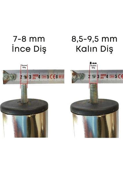 Adem Koç Baza Ayağı Koltuk Ayağı Kanepe Ayağı Mobilya Ayağı Krom 12 cm (8 Adet)