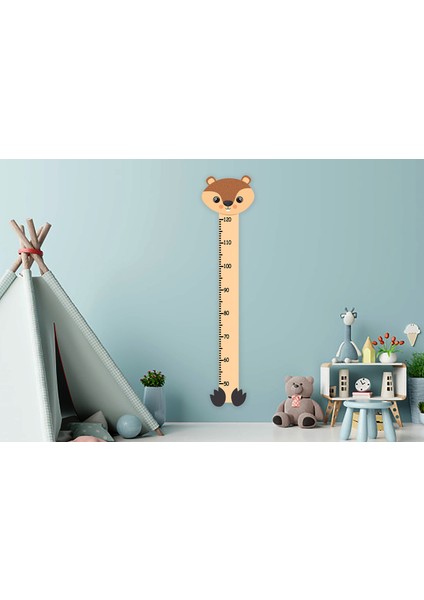 Sevimli Kunduz Boy Ölçer Çocuk Odası Duvar Sticker