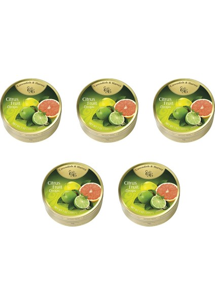 Cavendish & Harvey Drops Citrus Fruit Drops 5 Adet 200 Gr.