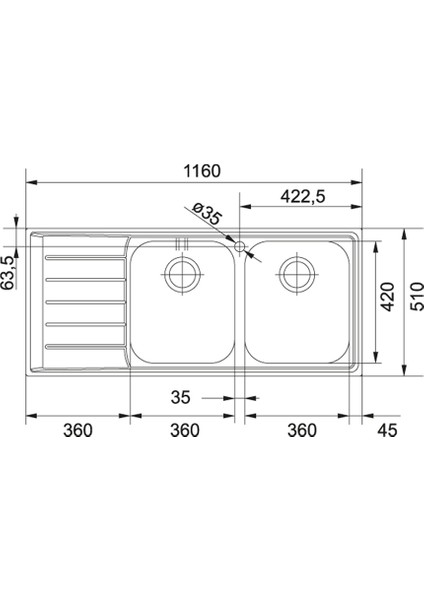Net 621 Sol Damlalıklı Tezgah Üstü Dekorlu Neptun Eviye fiyatları
