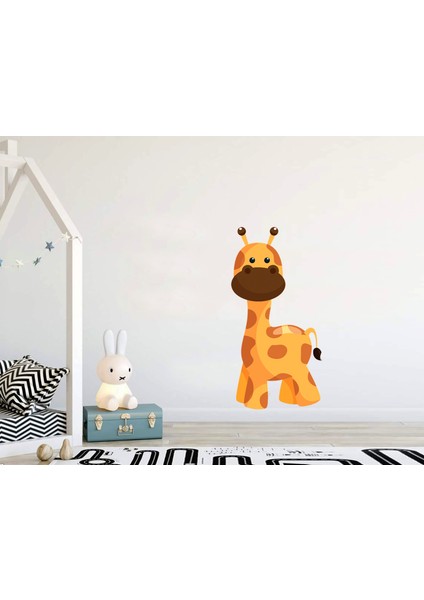 Sevimli Yavru Zürafa Çocuk Odası Dekoratif Duvar Sticker