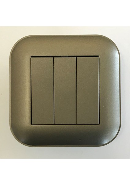 Çağatayelektrik Ovivo Loft Antrasit Üçlü Anahtar Mekanizma+Çerçeve(12 Adet)