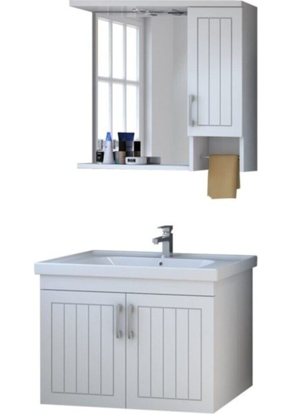 Lotus 80 cm MDF Üzeri Lake Banyo Takımı ve Boy Dolabı fiyatları