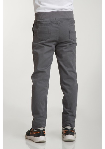 Çocuk Rıbana Bel Füme Canvas Okul Pantolonu modelleri