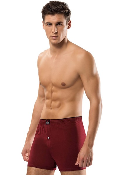 1 Adet 1400 Penye Boxer Külot Bordo Abani Classic