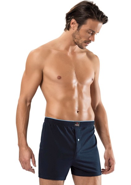 3 Adet 1400 Penye Boxer Külot Lacivert Abani Classic