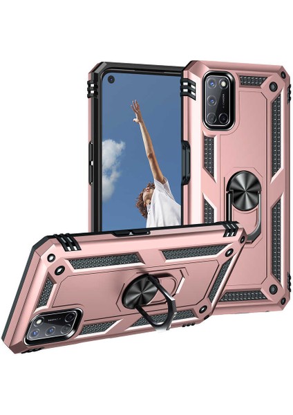Oppo A52 Kılıf Yüzüklü Zırh Tank Vega