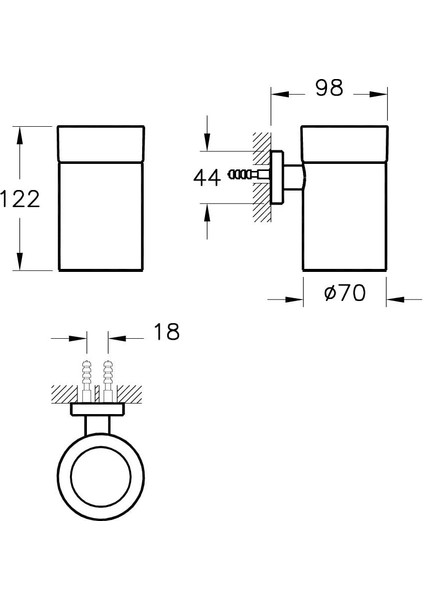 Projekta A44172 Duvardan Diş Fırçalığı, Krom fiyatları