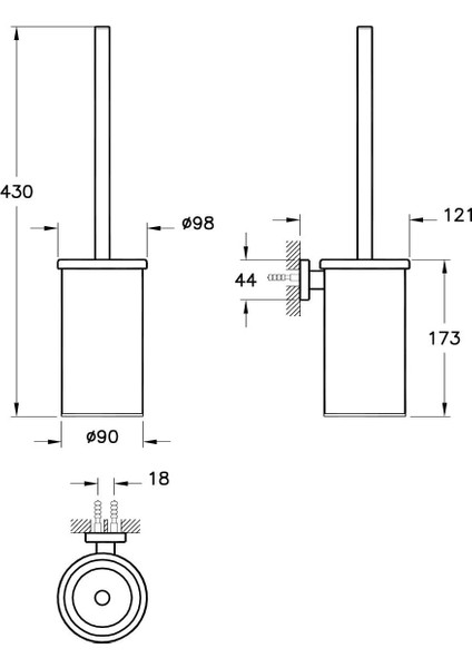 Projekta A44173 Duvardan Tuvalet Fırçalığı Krom fiyatları