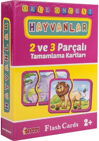 Apiko Shop Flahs Cards Hayvanlar( 2 ve 3 Parçalı Hayvan Tamamlama Kartları)