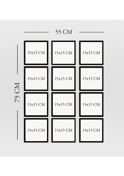 Gift 12 Parça Çerçeve Görünümlü Ahşap Tablo Seti (55X75CM)-9 fiyatları